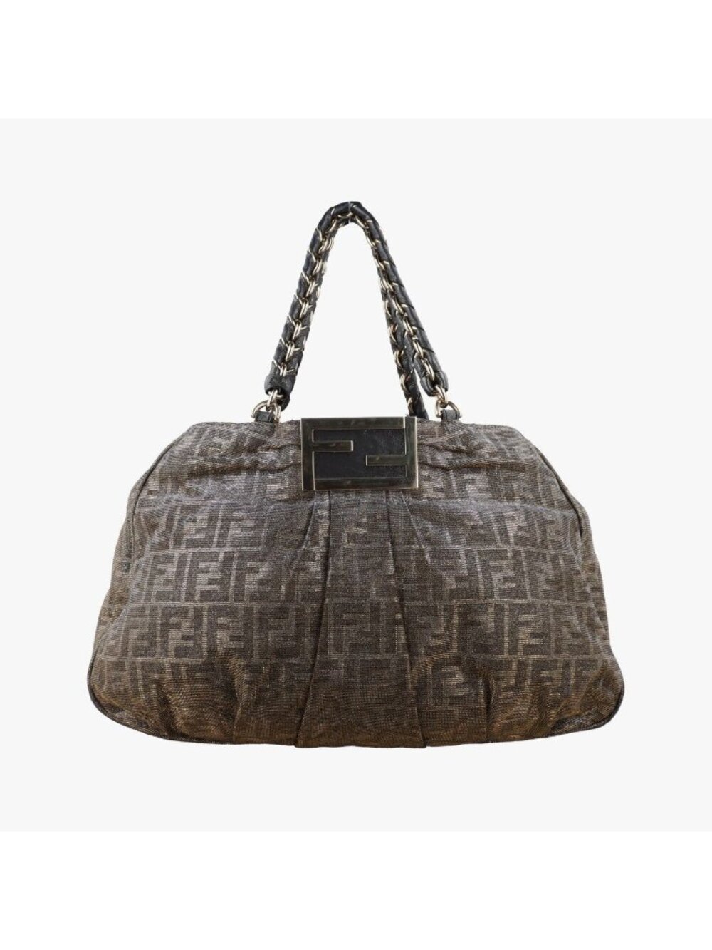 Fendi Mia Gold Fabric Shoulder Bag